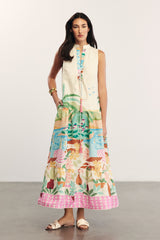 AZURE - Summer Patterned Sleeveless Maxi Dress