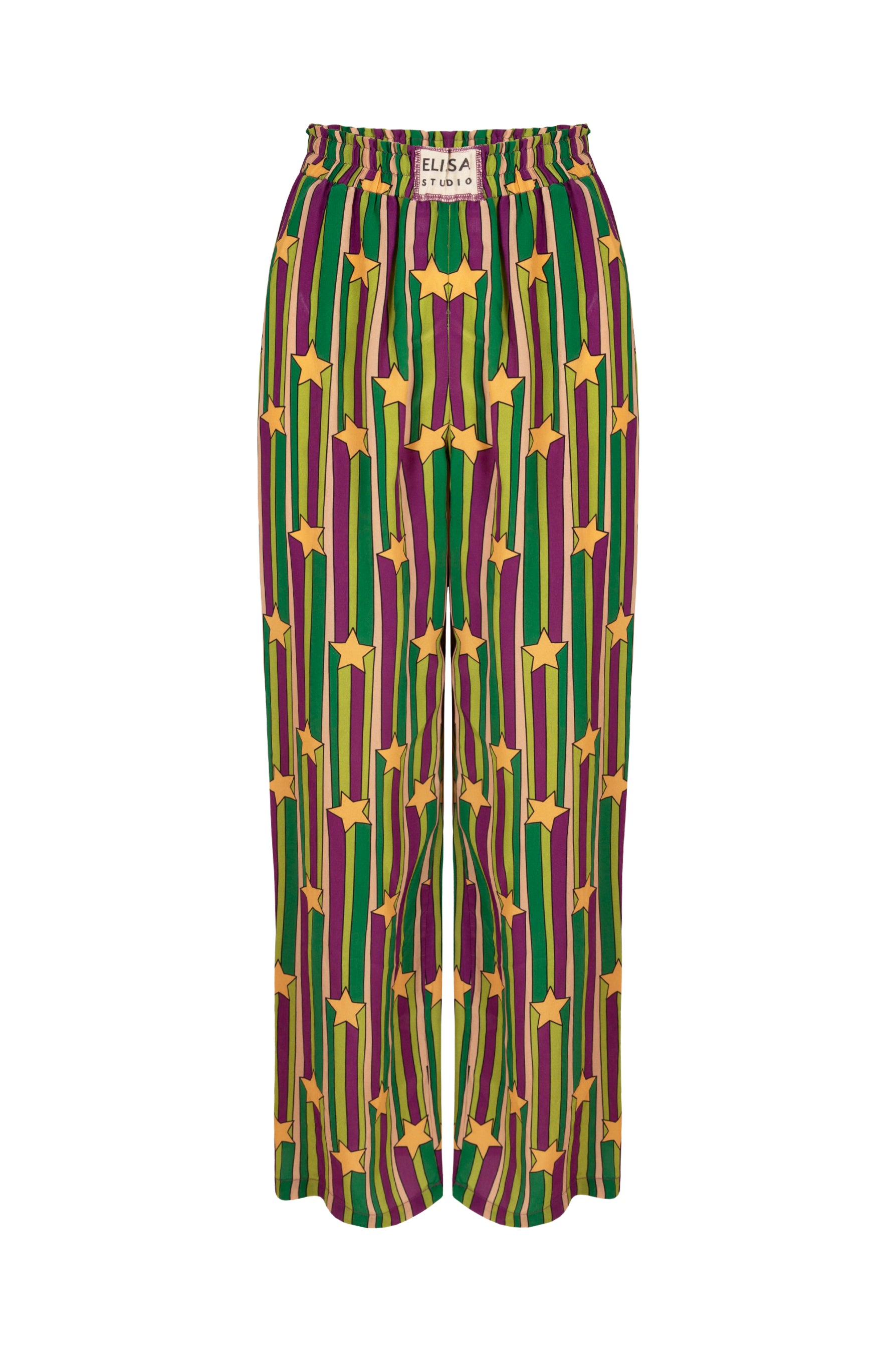 BELLA - Star Patterned Striped Trousers