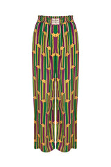 BELLA - Star Patterned Striped Trousers