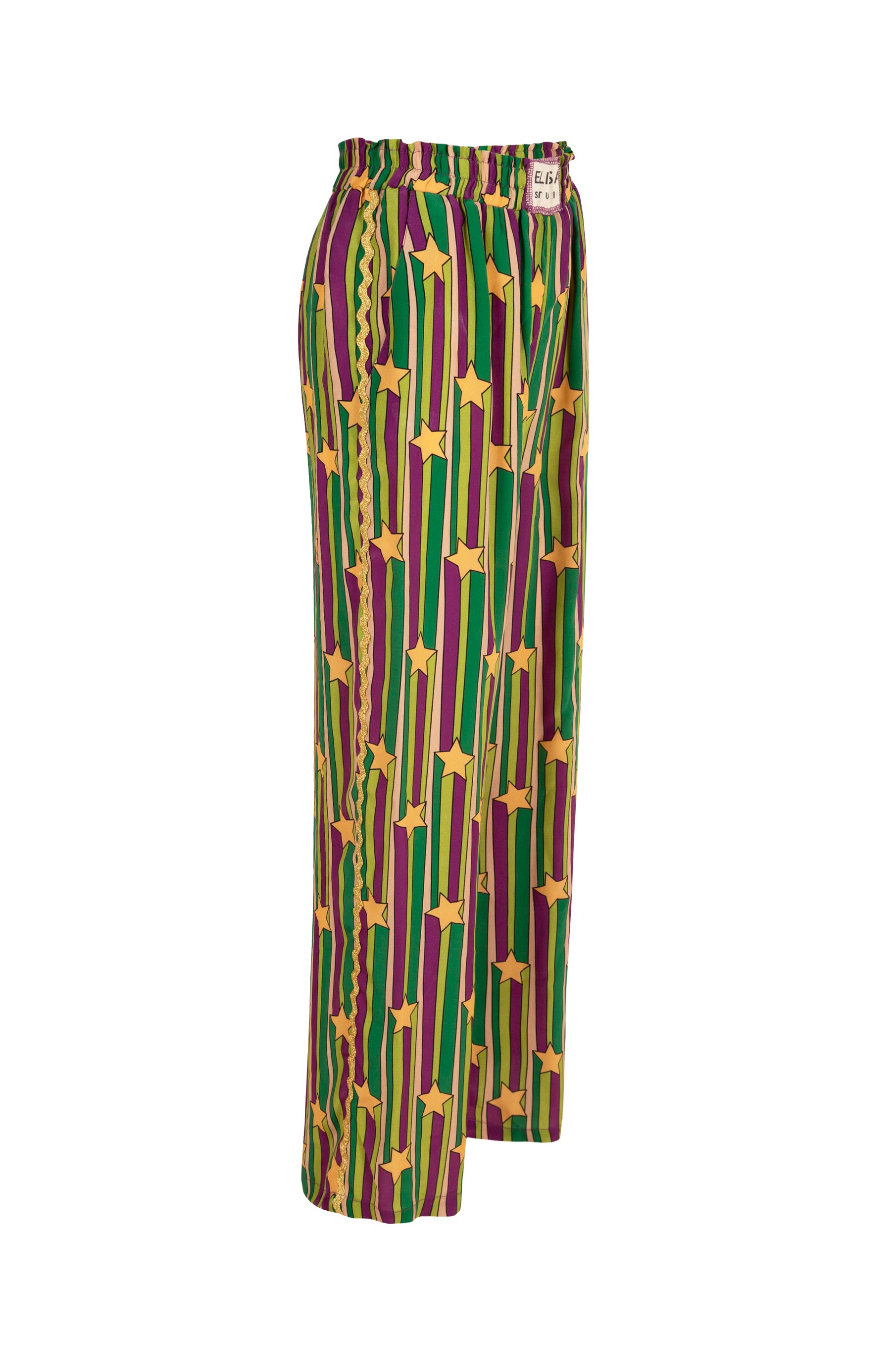 BELLA - Star Patterned Striped Trousers