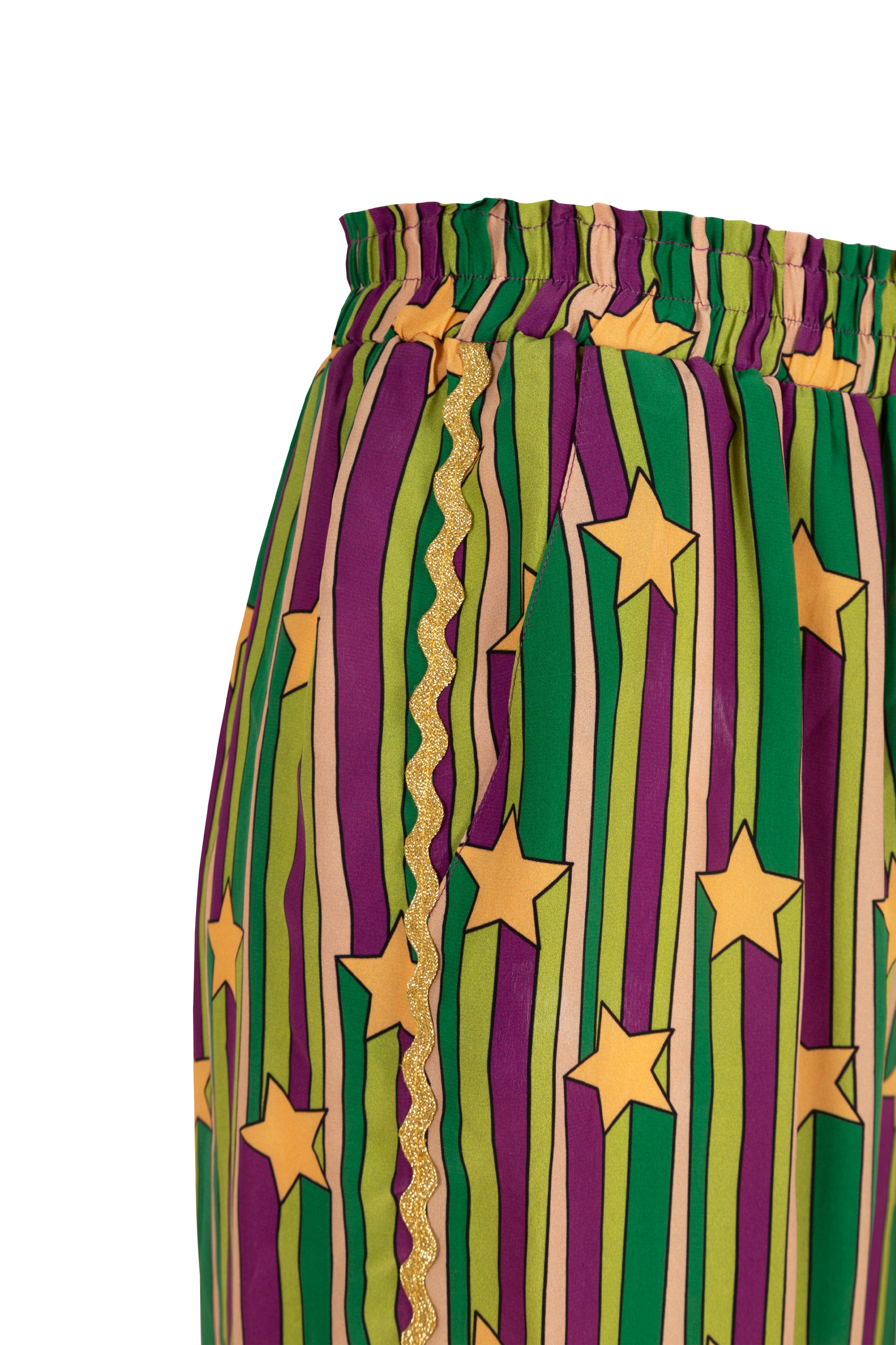 BELLA - Star Patterned Striped Trousers