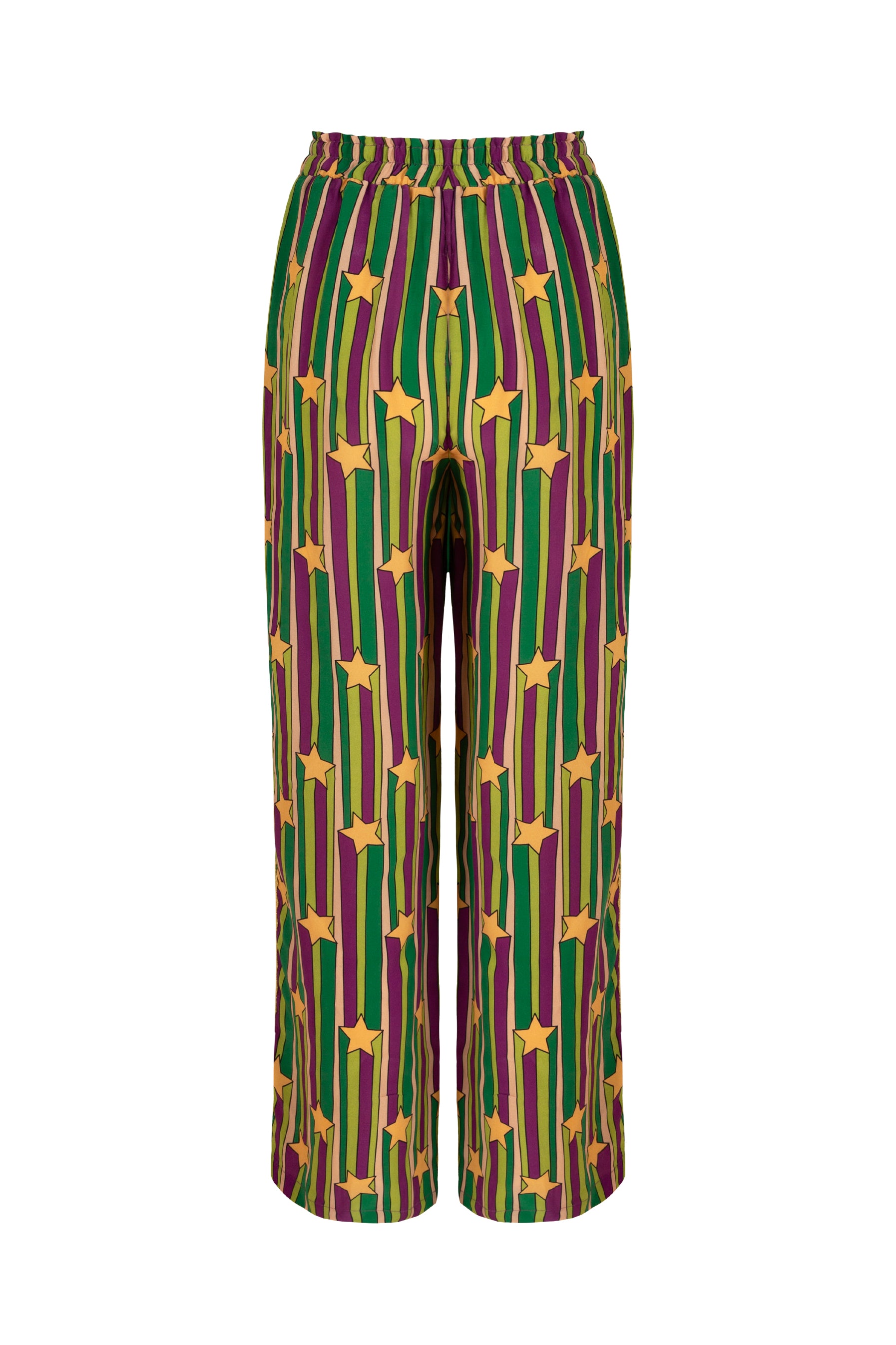 BELLA - Star Patterned Striped Trousers