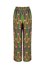 BELLA - Star Patterned Striped Trousers