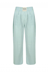 ESTELLA - Green Geometric Patterned Cotton Pants