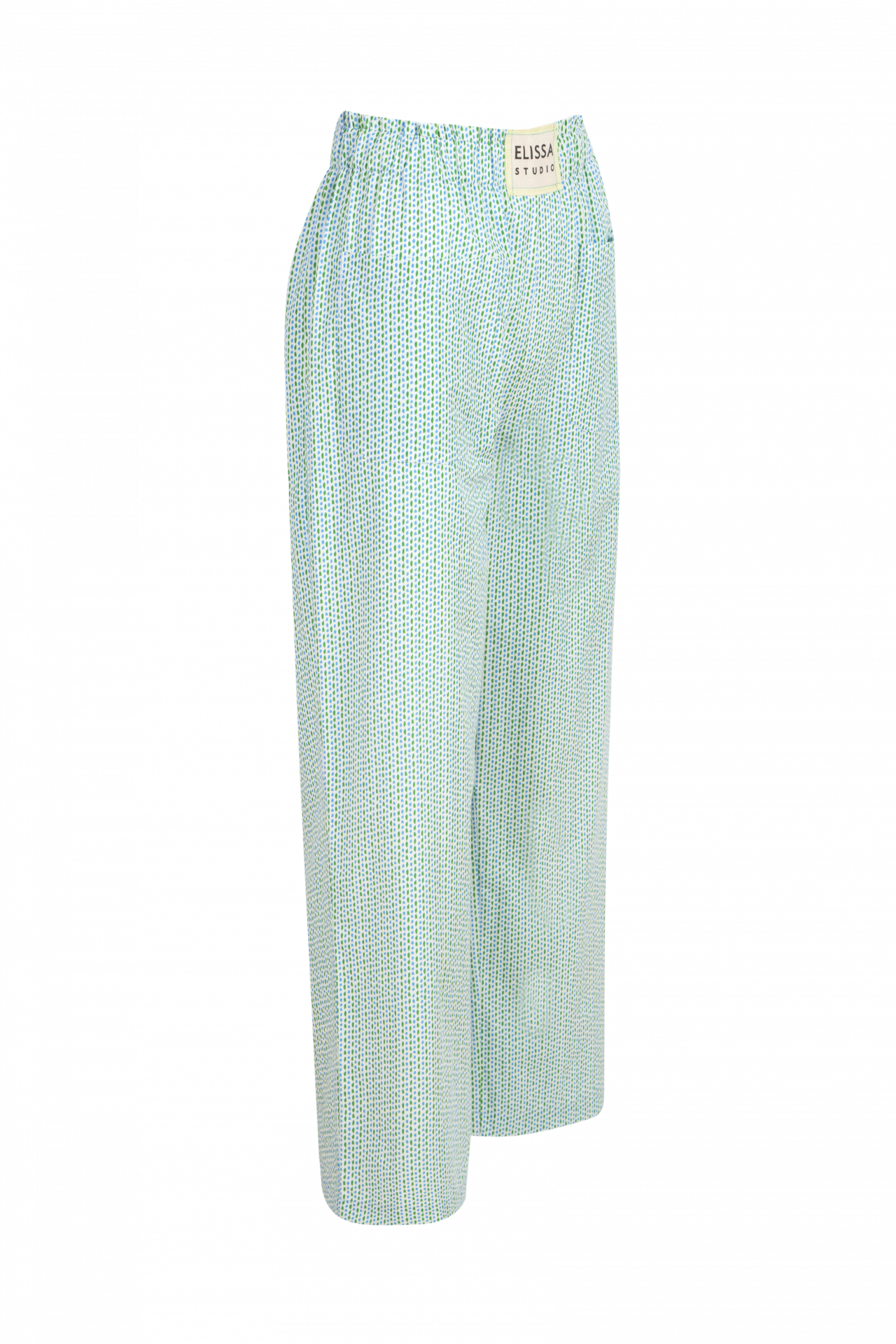 ESTELLA - Green Geometric Patterned Cotton Pants