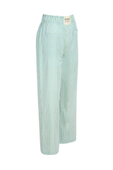 ESTELLA - Green Geometric Patterned Cotton Pants