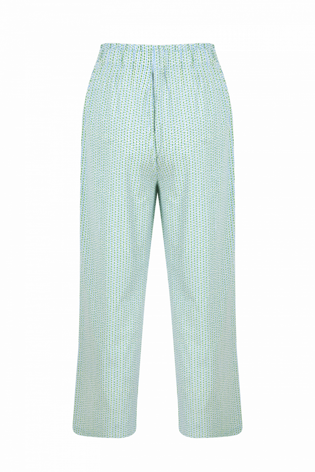 ESTELLA - Green Geometric Patterned Cotton Pants