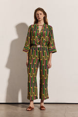 BELLA - Star Patterned Striped Trousers