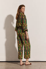 BELLA - Star Patterned Striped Trousers