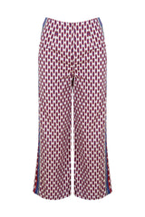 PANSY - Burgundy Ethnic Patterned Cotton Pants