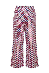 PANSY - Burgundy Ethnic Patterned Cotton Pants