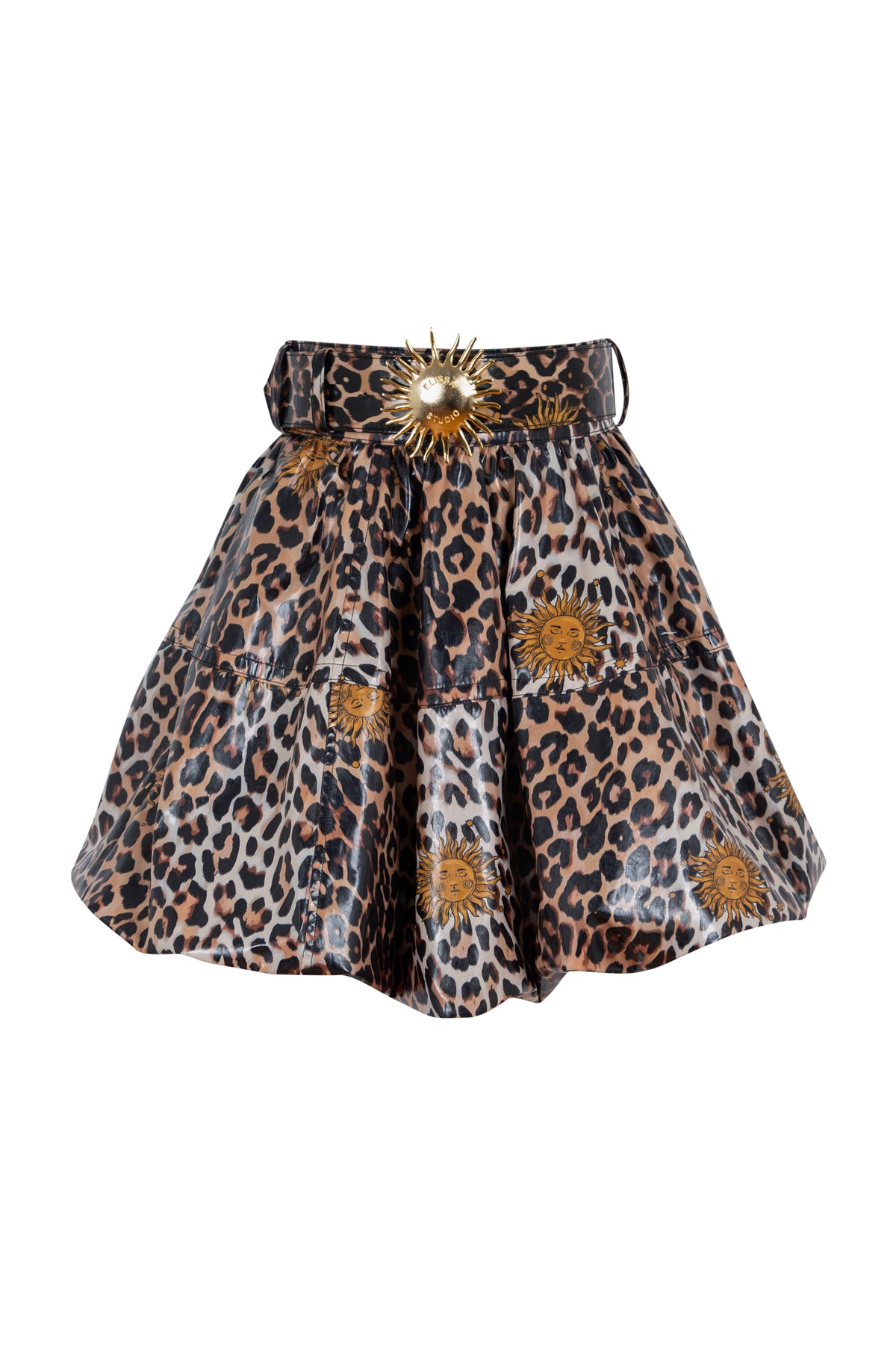 MOLLY –Leopar ve Güneş Desenli Balon Mini Etek