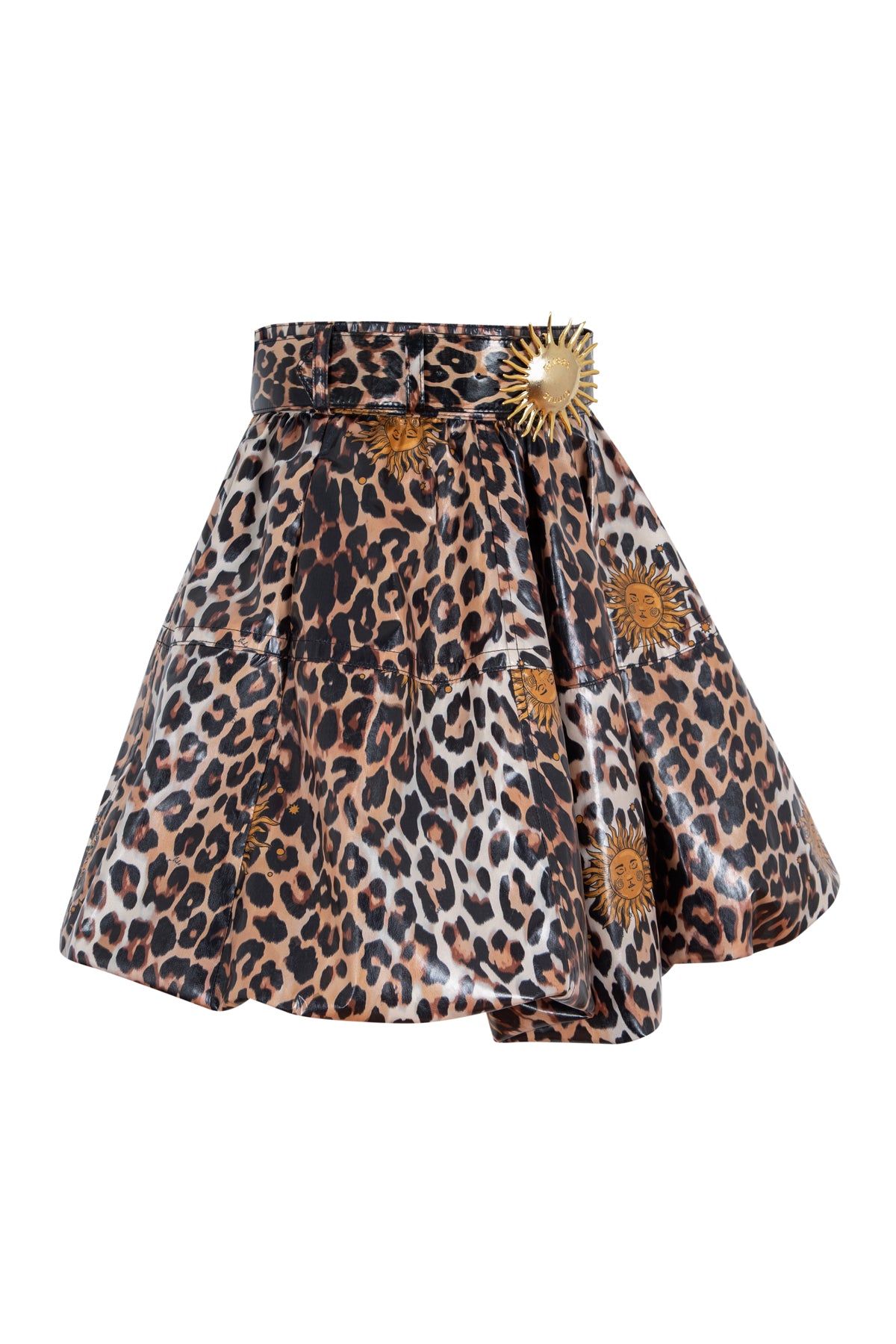 MOLLY –Leopar ve Güneş Desenli Balon Mini Etek