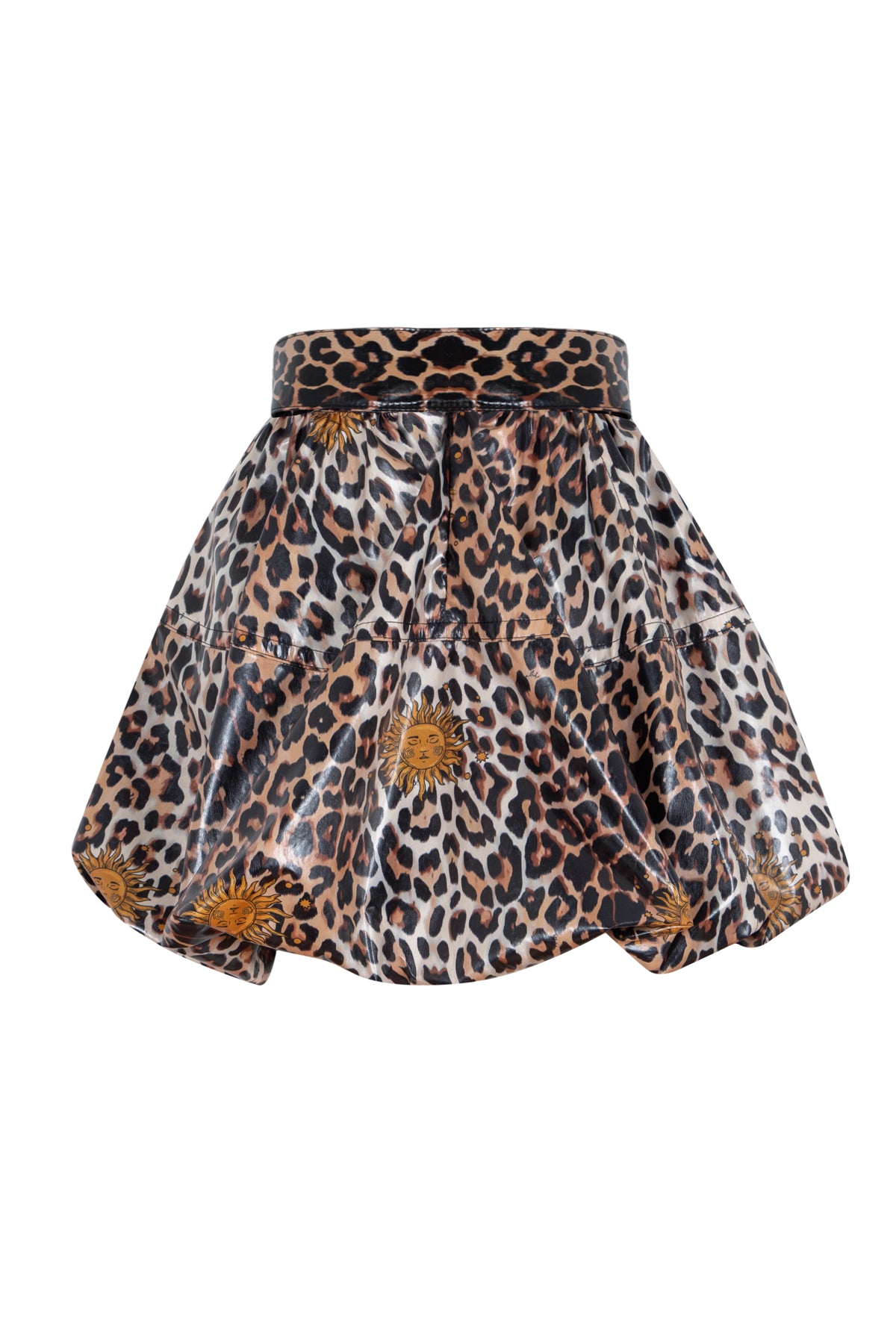 MOLLY –Leopar ve Güneş Desenli Balon Mini Etek