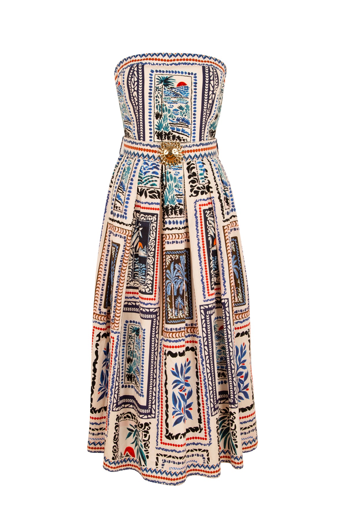 HAVANA - Patterned Strapless Maxi Dress