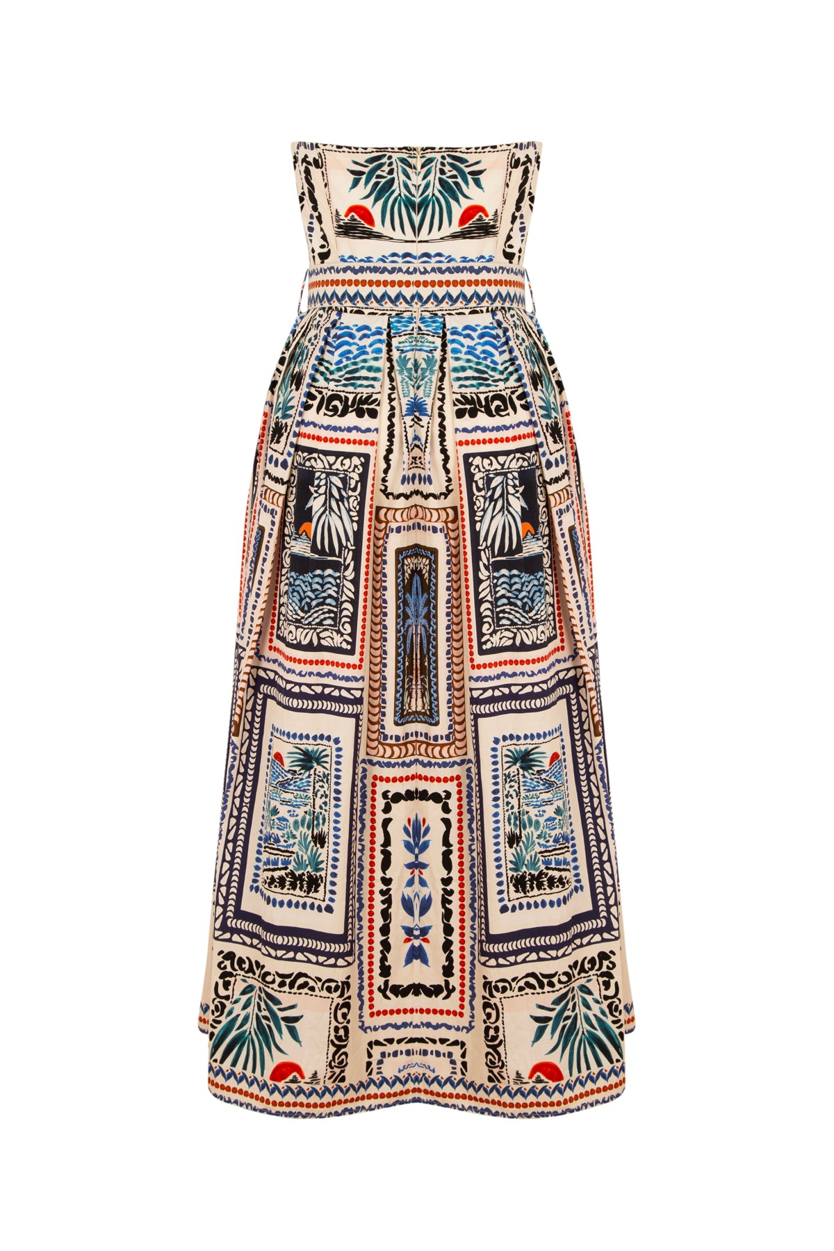 HAVANA - Patterned Strapless Maxi Dress