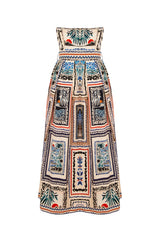 HAVANA - Patterned Strapless Maxi Dress