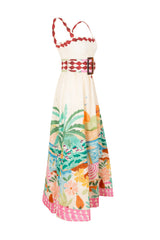 AZURE - Summer Patterned Strappy Maxi Dress