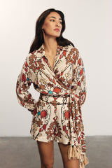 SERENA - Ethnic Patterned Linen Shorts