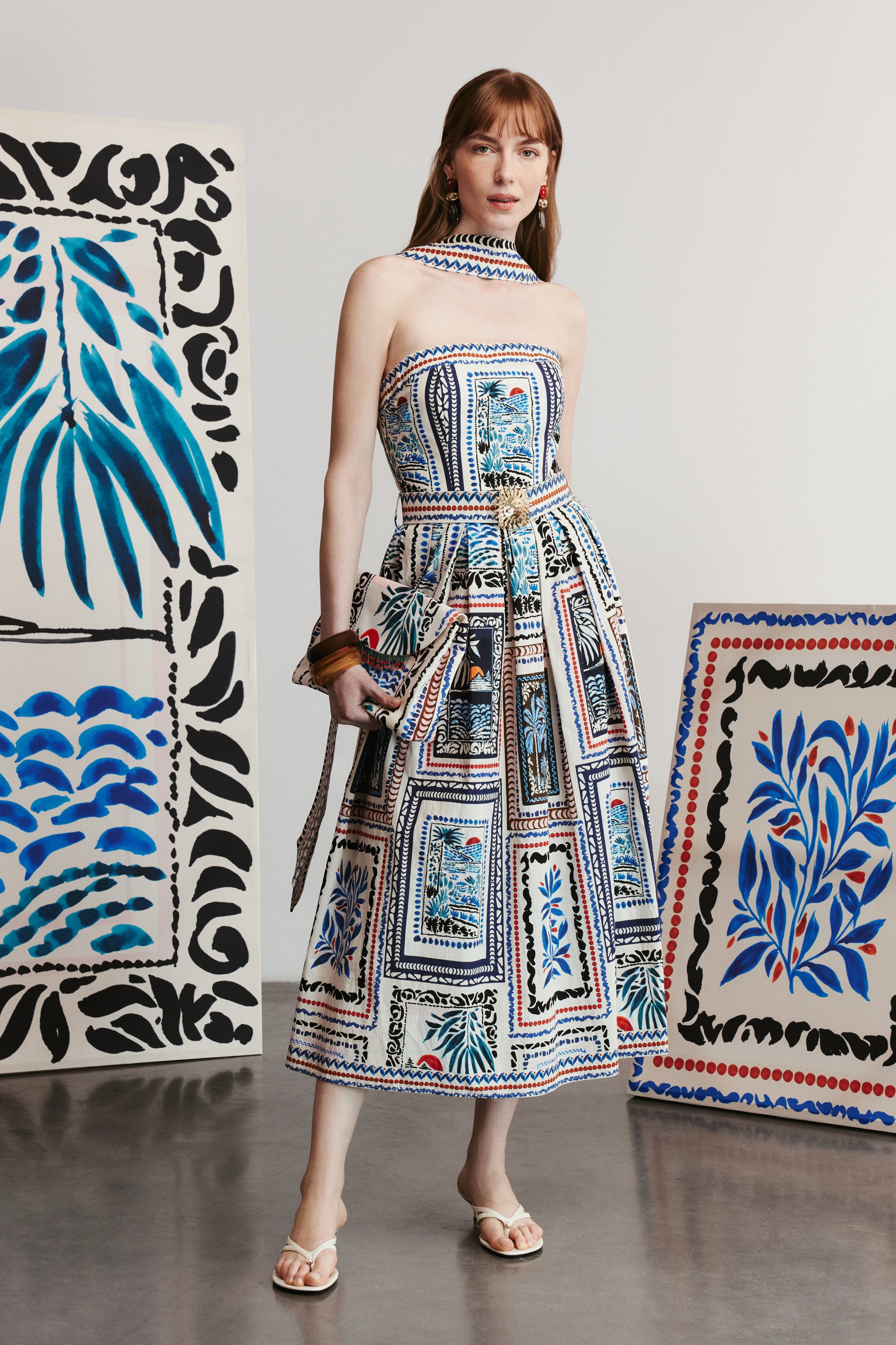 HAVANA - Patterned Strapless Maxi Dress