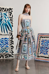 HAVANA - Patterned Strapless Maxi Dress