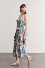 HAVANA - Patterned Strapless Maxi Dress