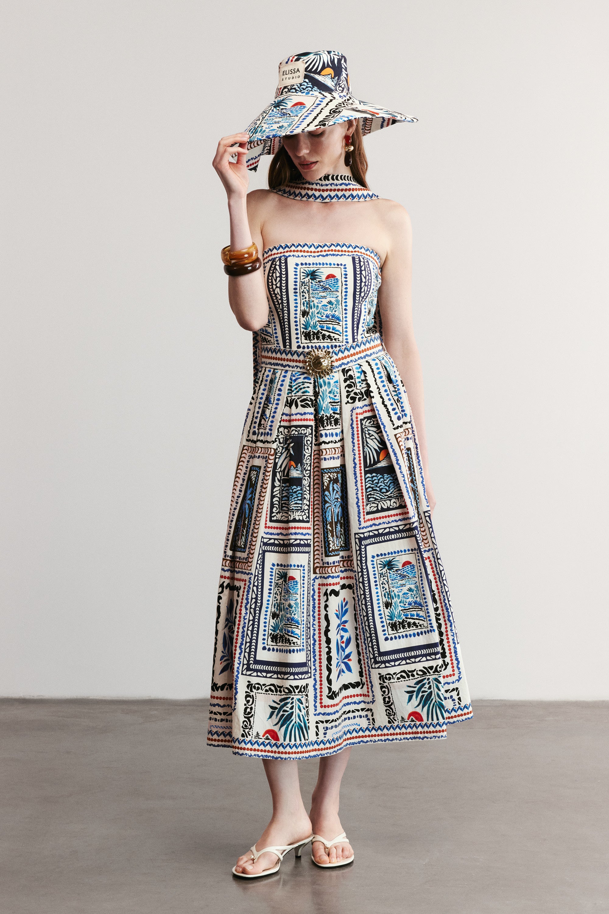 HAVANA - Patterned Strapless Maxi Dress