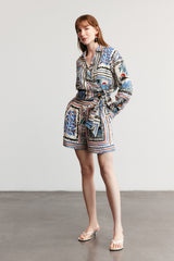 HAVANA - Patterned Tied Shirt