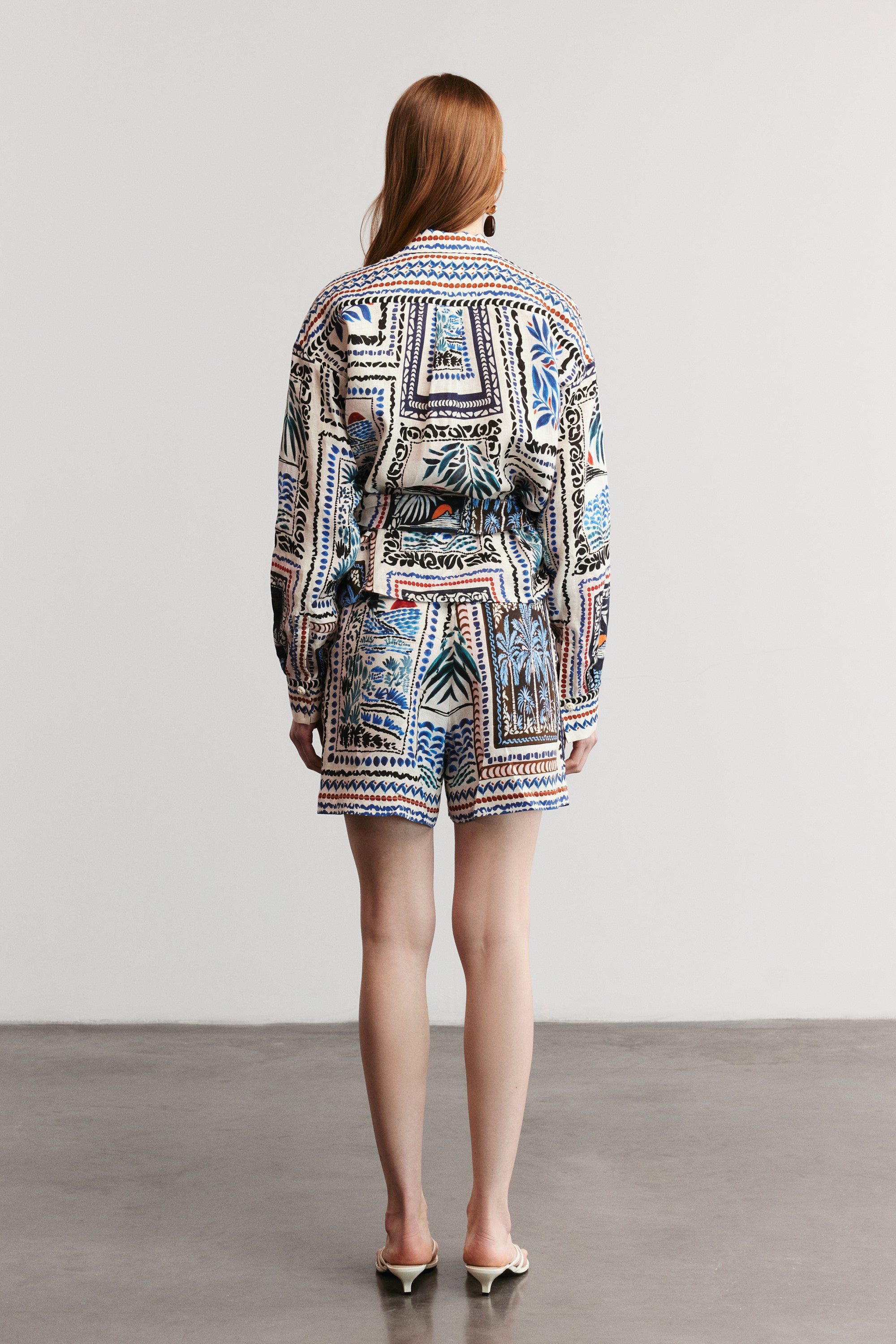 HAVANA - Patterned Linen Shorts