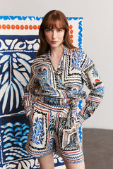 HAVANA - Patterned Linen Shorts