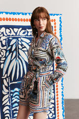 HAVANA - Patterned Tied Shirt