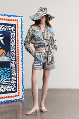 HAVANA - Patterned Tied Shirt