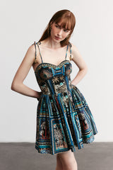 HAVANA - Patterned Strappy Mini Dress
