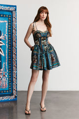 HAVANA - Patterned Strappy Mini Dress