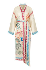 SOLEIL - Tropikal Desenli Kimono