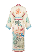 SOLEIL - Tropikal Desenli Kimono