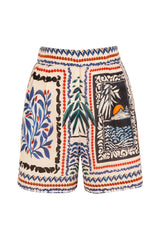HAVANA - Patterned Linen Shorts