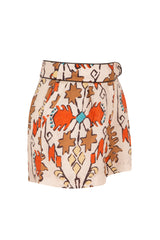 SERENA - Ethnic Patterned Linen Shorts