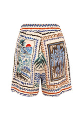 HAVANA - Patterned Linen Shorts