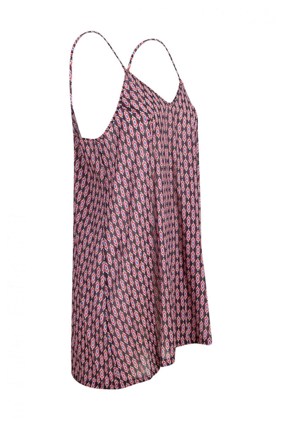 PANSY - Burgundy Ethnic Patterned Viscose Mini Dress